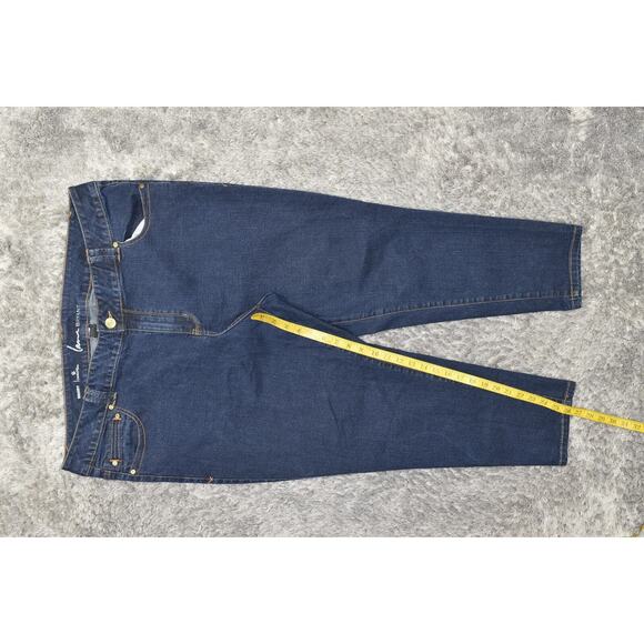 Lane Bryant Blue Skinny Genius Fit Jeans 24P Plus Petite Cotton Blend Zip - Picture 2 of 6